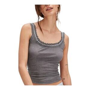 Free people top womens size large heather grey gray only you tank top everyday